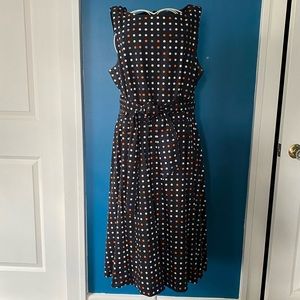 LL Bean Signature Sleeveless Muti-Colored Polka Dot Dress